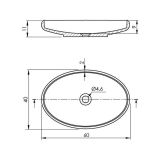 Solid Surface wash bowl surface-mounted Eliza 60x40cm matt white