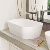 Solid Surface wash bowl surface-mounted Rusty 50x31cm matt white