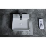 ceramic rectangle shaped surface-mounted wash bowl Square 40x40cm white