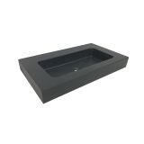 Composite washbasin Cuadro 80,5x45,5 cm anthracite - without faucet hole