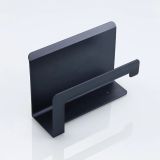 Toilet paper holder rectángulo matt black with shelf for smartphone