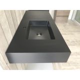 Free-hanging Composite washbasin Solid Stone, 110x45cm black