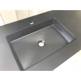 Free-hanging Composite washbasin Solid Stone, 110x45cm black