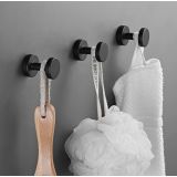 Clothing- and towel hook rounda ø28mm matt black 2 piece 