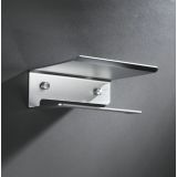 Toilet paper holder rectángulo mat aluminium with shelf for smartphone