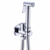 Bidetshower or toiletshower with faucet and hose 150 cm chrome