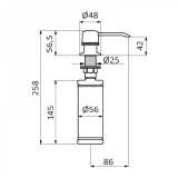 built-in soap dispenser chrome for counter top mounting